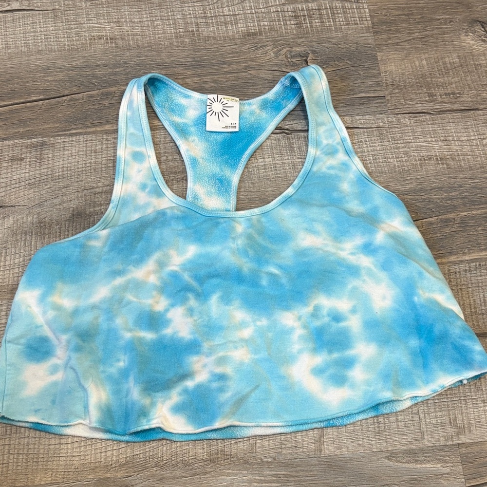 Offline by Arie Blue Tie-Dye Crop Top